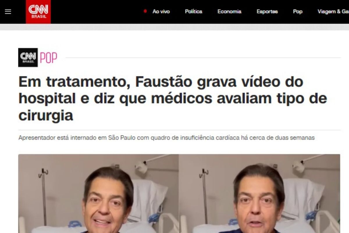 Fausto Silva reaparece em vídeo no hospital