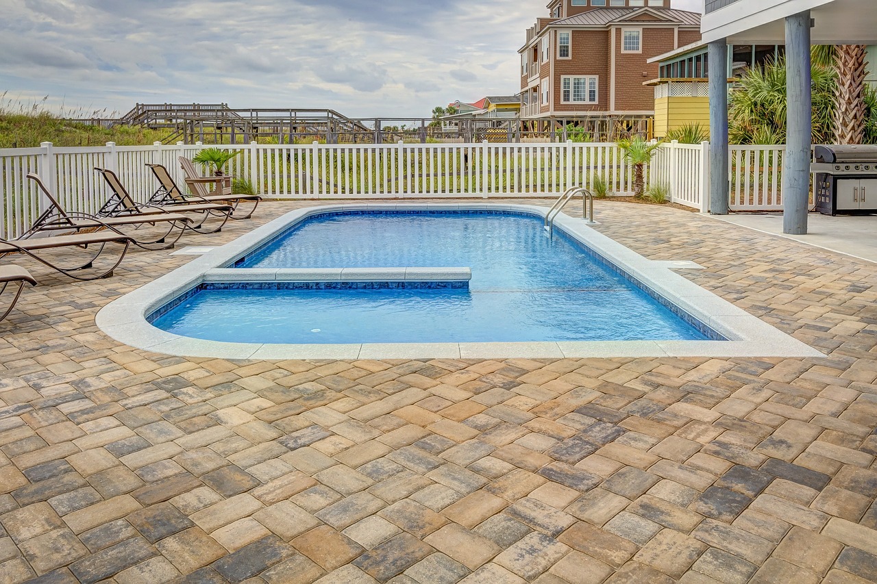 Piso para área da piscina