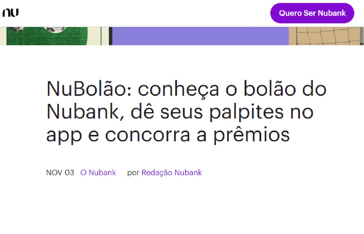 Bolão da Copa: Nubank entra no clima oferece prêmios para quem acertar resultados; saiba como jogar.