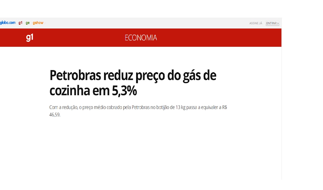 Petrobras anuncia uma nova redução no preço do gás, confira novos valores