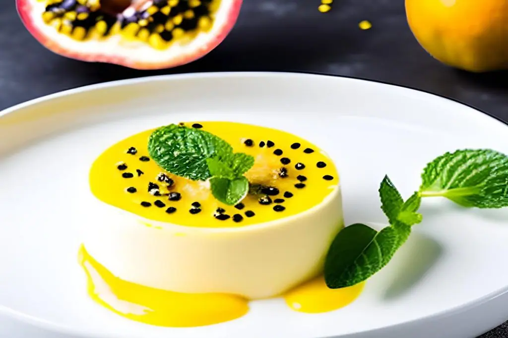 Pudim fitness sem glútem com colda de maracujá / Reprodução CANVA