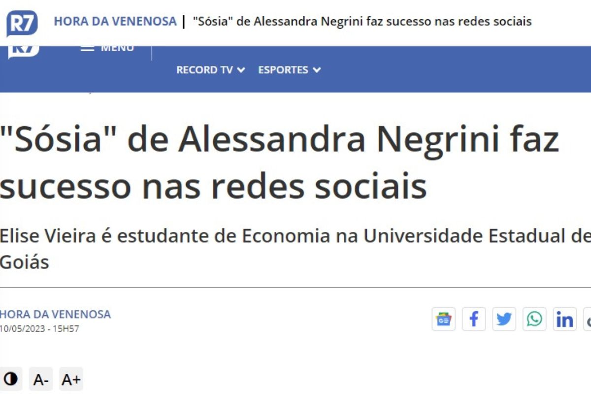 Alessandra Negrini ganha 'cover' nas redes sociais e estudante 'viraliza'