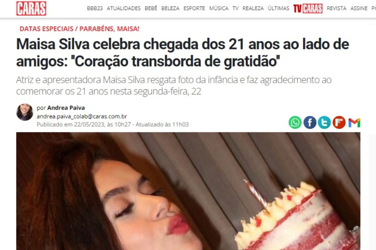 Maísa Silva 21 anos; atriz comemora como amigos e celebra boa fase na carreira; veja como foi
