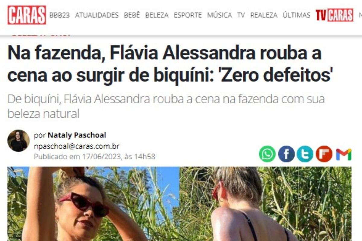 Flávia Alessandra ‘cala’ críticos em novas fotos em traje de banho na fazenda; veja as reações