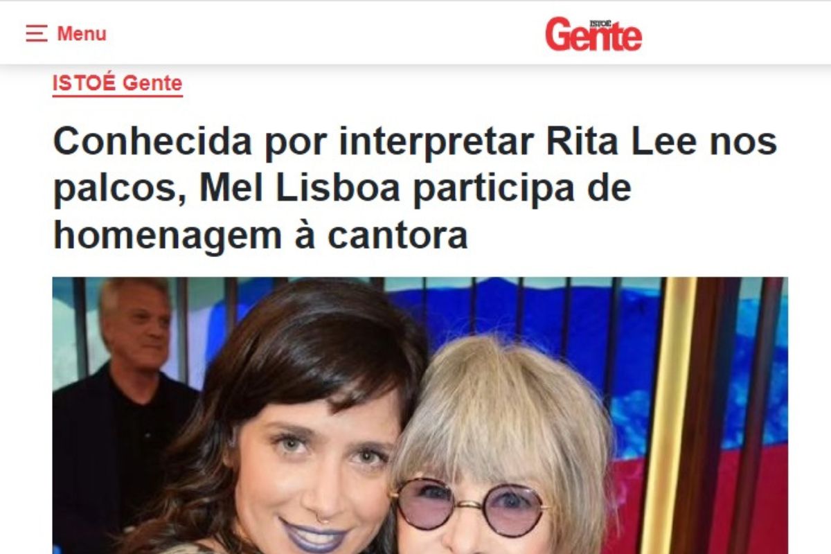 Mel Lisboa e Rita Lee; atriz fala sobre a emoção do encontro com a cantora em teatro; confira