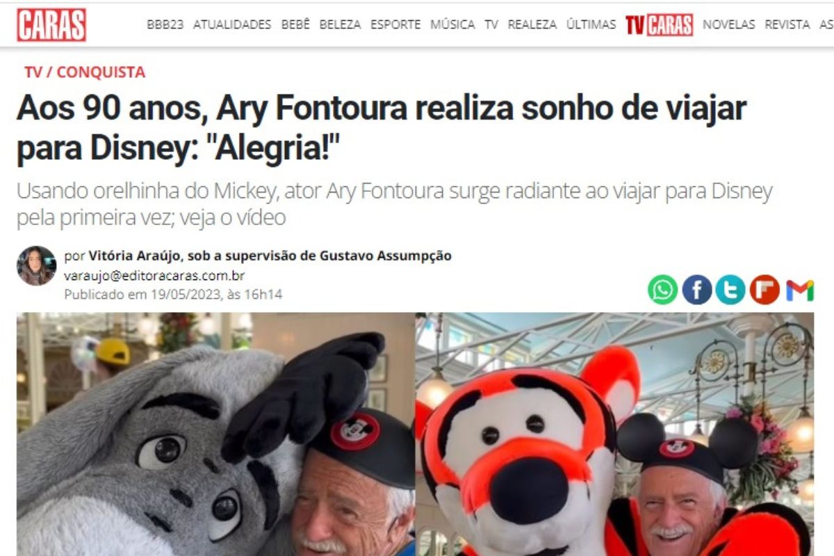 Ary Fontoura encontra 'carregador de idosos' e web se diverte; confira