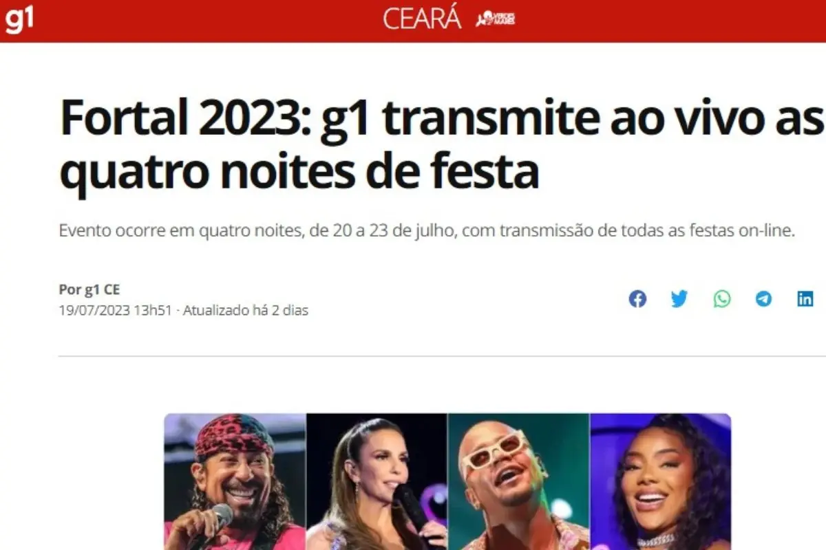 Bell Marques comemora sucesso do primeiro dia no Fortal; que venha o final de semana. Foto: Instagram Bell Marques comemora sucesso do primeiro dia no Fortal; que venha o final de semana