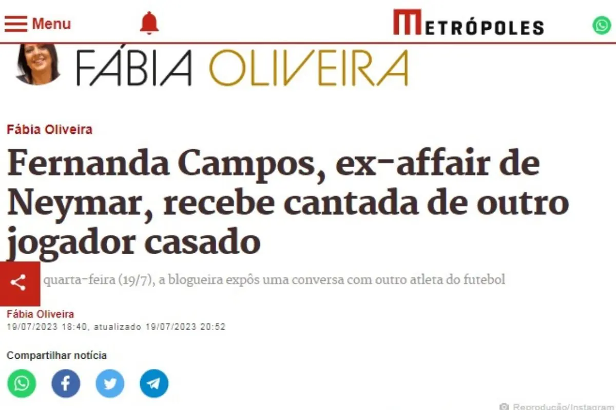 Fernanda Campos, ex-amante de Neymar, sensualiza neste domingo no Instagram; confira Fernanda Campos, ex-amante de Neymar, sensualiza neste domingo no Instagram; confira