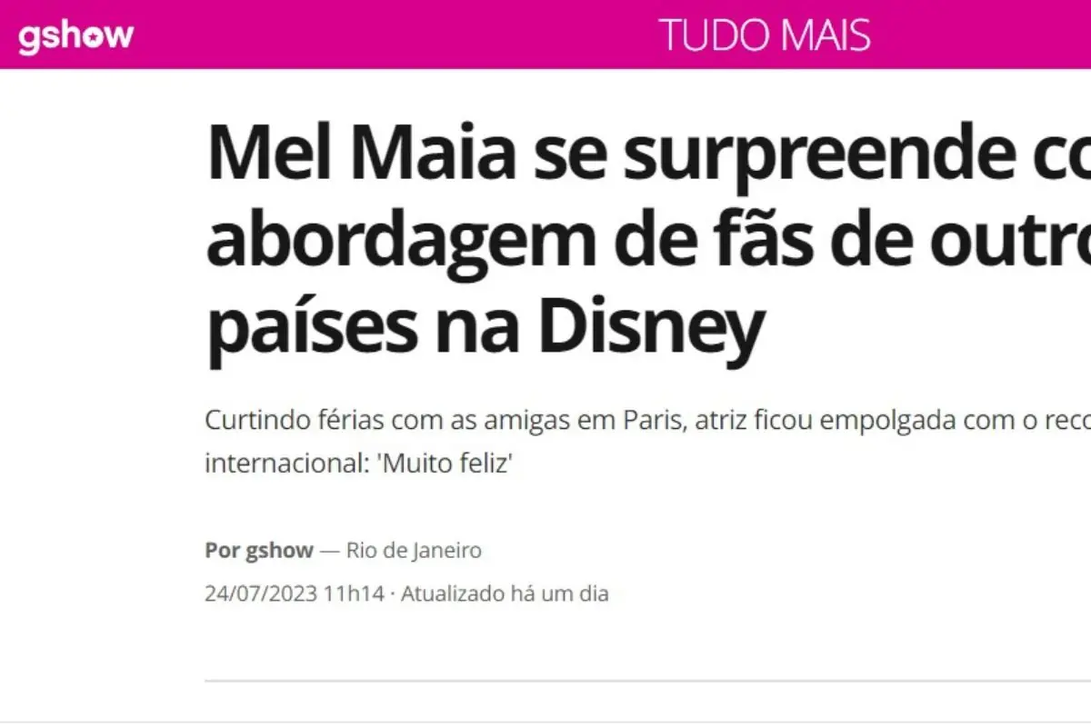 Mel Maia curte Disney Paris e encanta fãs; confira Mel Maia curte Disney Paris e encanta fãs; confira