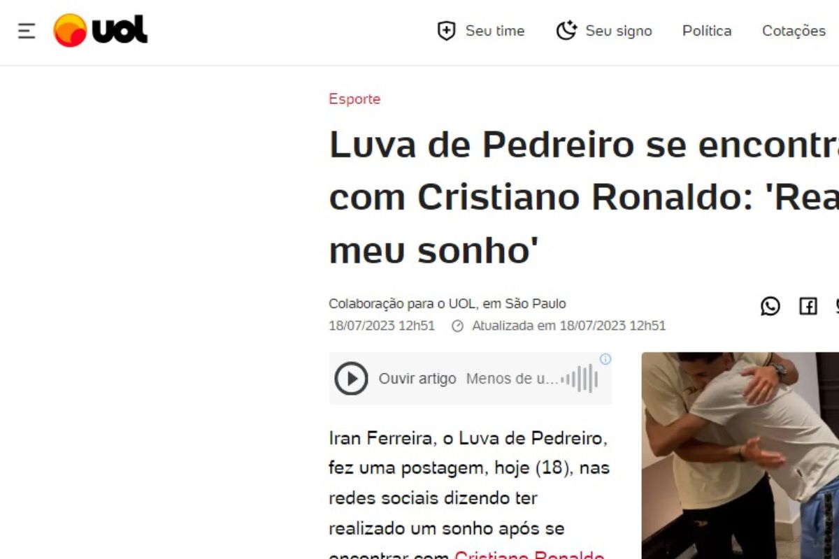 Luva de Pedreiro surpreende fãs e se encontra com Cristiano Ronaldo; veja vídeo
