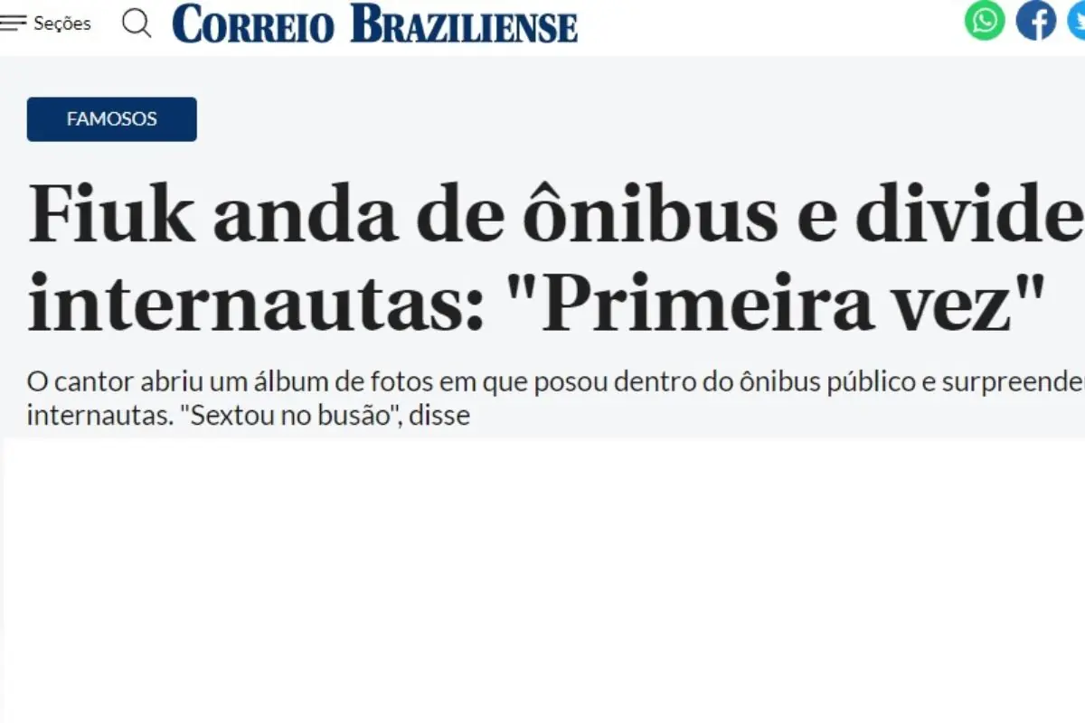 Fiuk de ônibus e em hotel longe da praia; artista debocha e até vira piada na web Fiuk de ônibus e em hotel longe da praia; artista debocha e até vira piada na web
