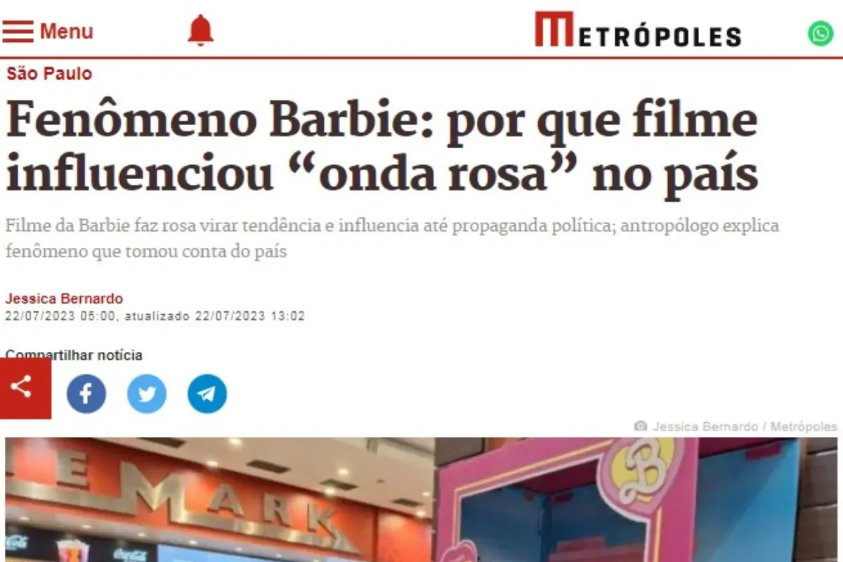 Download do filme da barbie dublado é disponibilizado para baixar no Telegram totalmente de graça Download do filme da barbie dublado é disponibilizado para baixar no Telegram totalmente de graça