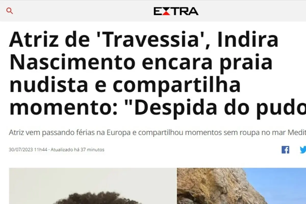 Indira Nascimento surpreende seguidores e tira a roupa em praia no Mediterrâneo; confira Indira Nascimento surpreende seguidores e tira a roupa em praia no Mediterrâneo; confira