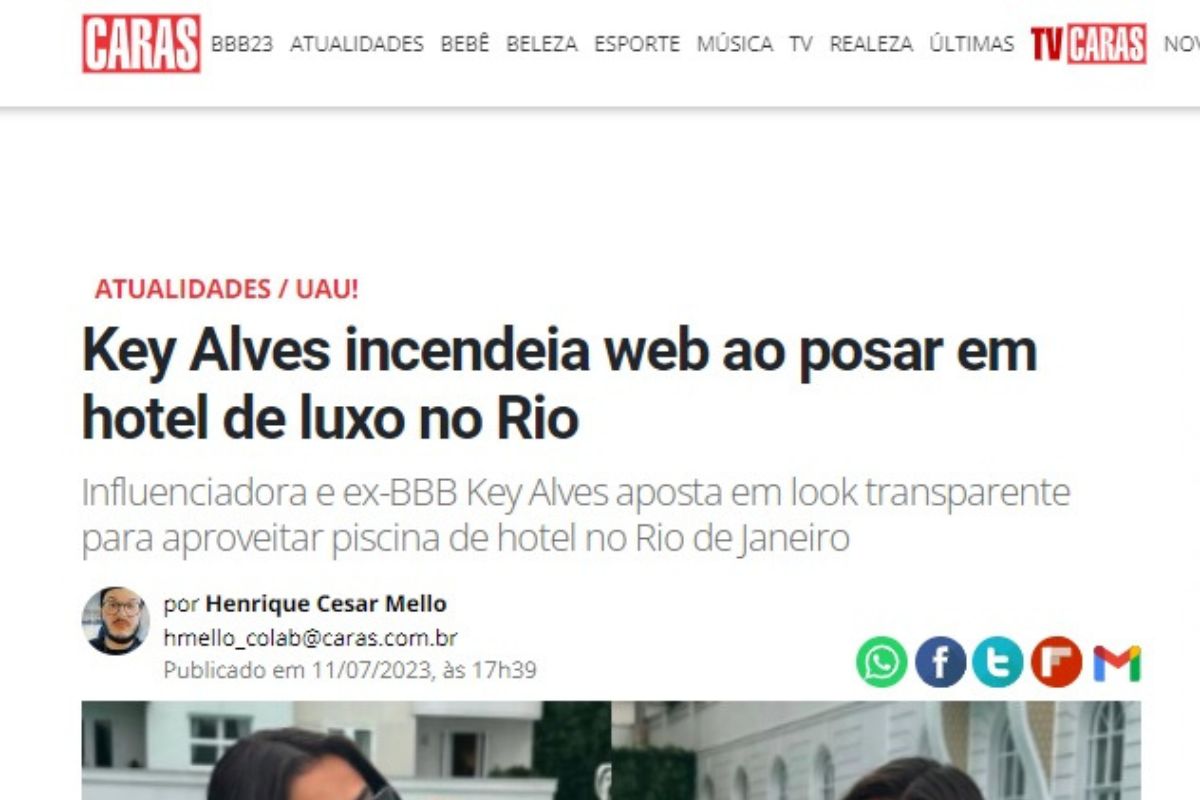 Key Alves ostenta beleza e charme no Copacabana Palace; confira