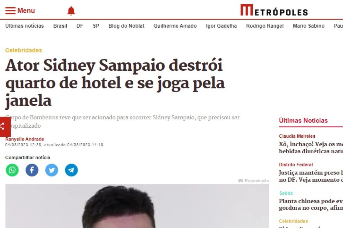 Sidney Sampaio: tudo o que se sabe sobre o surto do ator que se jogou de quarto de hotel