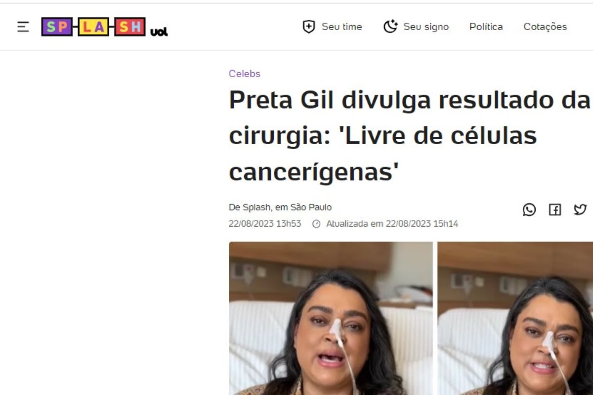Preta Gil: ‘a cirurgia foi um sucesso; saiba tudo aqui sobre a recuperação da cantora