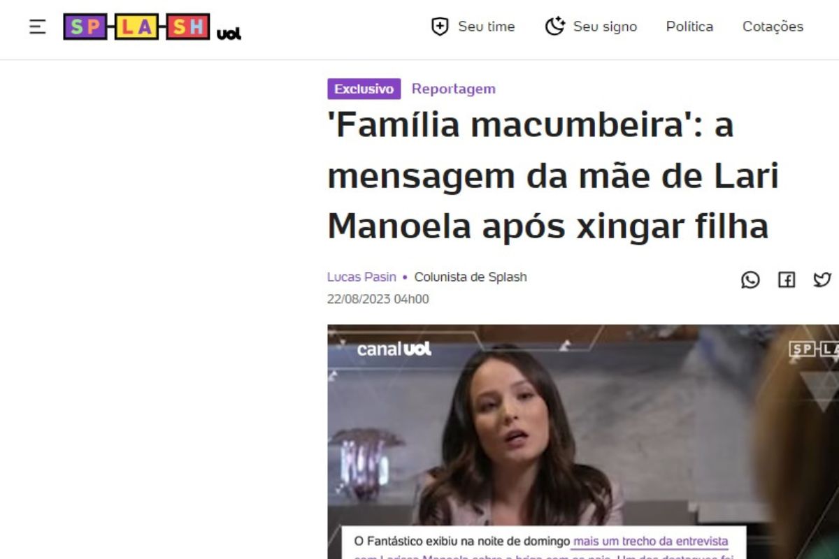 Mensagem bombástica da mãe de Larissa Manoela, censurada pela Globo, é revelada por colunista e choca internautas