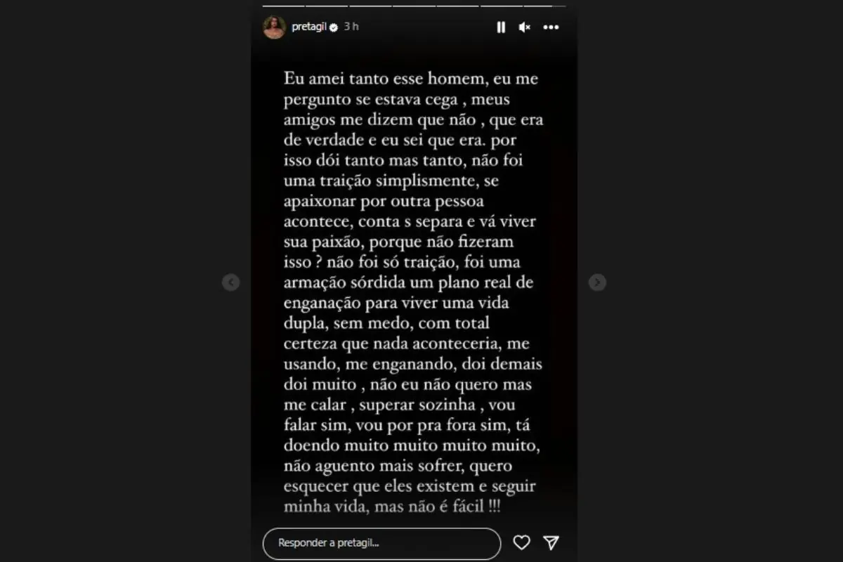 Desabafou sem dó! Ainda no hospital, Preta Gil detona ex-marido nas redes sociais; confira Desabafou sem dó! Ainda no hospital, Preta Gil detona ex-marido nas redes sociais; confira