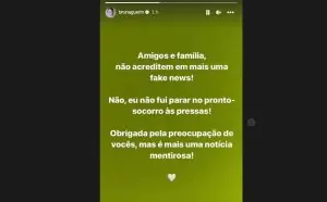 Bruna Guerin desmente internação após caso de Sandy e Lucas Lima; haja notícia falsa! 1 Bruna Guerin desmente internação após caso de Sandy e Lucas Lima; haja notícia falsa!