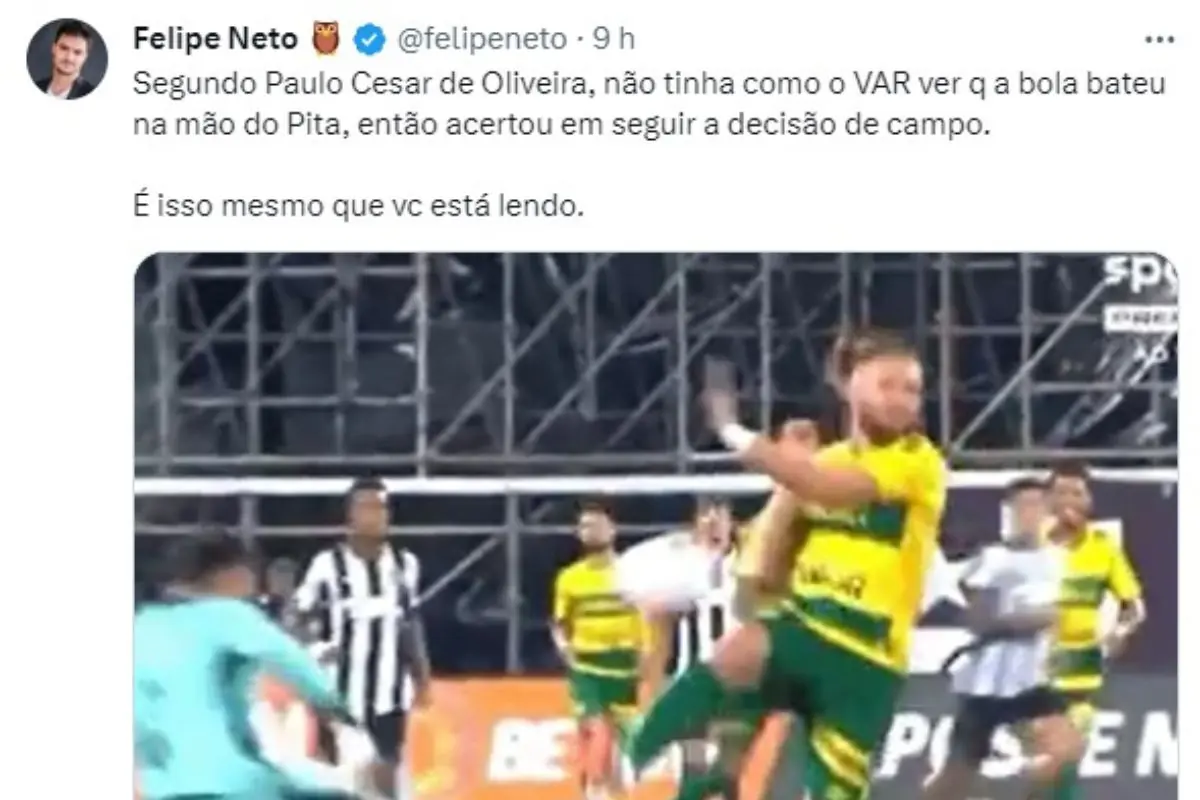 Felipe Neto eleva o tom e faz declaração pesada contra CBF; veja o que ele disse Felipe Neto eleva o tom e faz declaração pesada contra CBF; veja o que ele disse