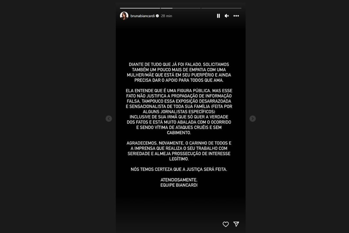 Bruna Biancardi faz 1º pronunciamento após assalto à mansão dos pais; confira