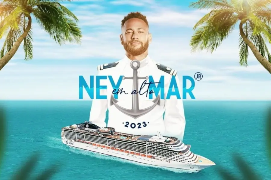 Neymar em alto mar: se surpreenda com detalhes do cruzeiro do craque. Foto: MSC Prezioza Divulgação