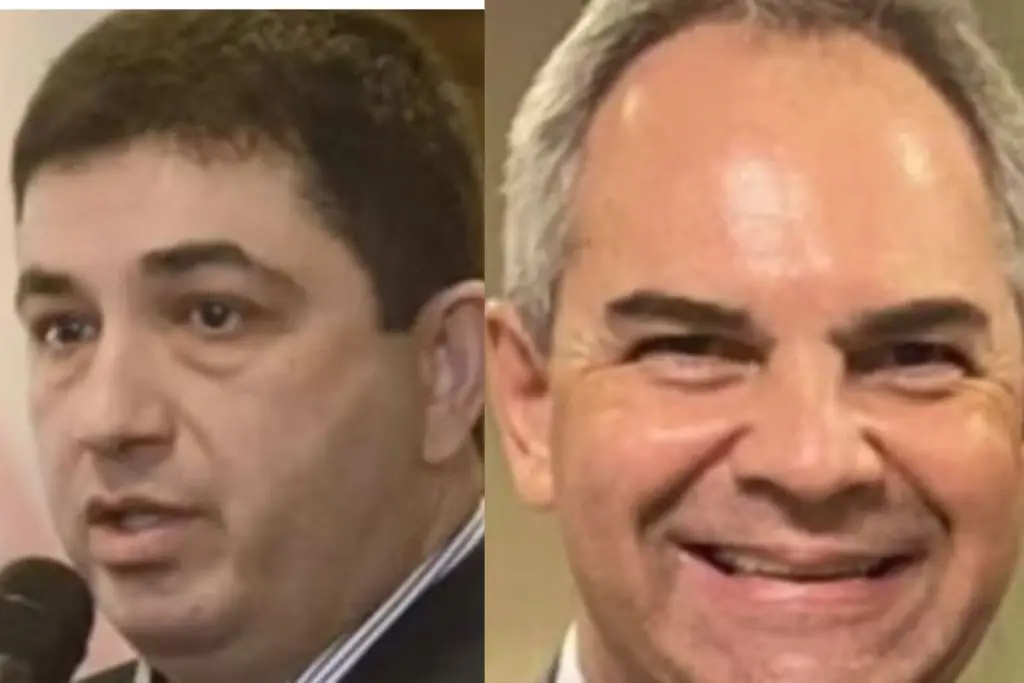 Ricardo Parra e Fernando Schidt na Polícia Civil. Imagens: Reprodução