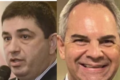 Ricardo Parra e Fernando Schidt na Polícia Civil. Imagens: Reprodução