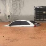 Aparecida tem 81mm de chuvas em 3 horas e registra alagamentos. Imagem: Grupos de WhatsApp