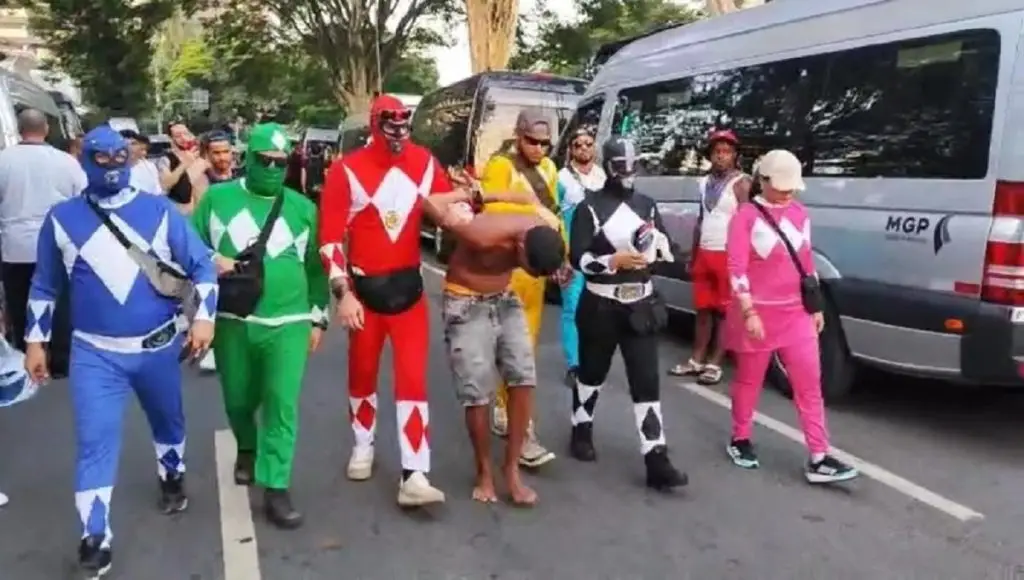 Carnaval em SP conta com 'Power Rangers' para proteger foliões. Imagem: Governo de SP