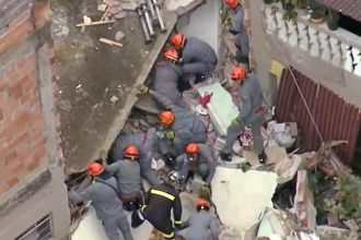 Bebê de 4 meses morr4 após casa desabar em São Paulo. Imagem: Reprodução TV Globo