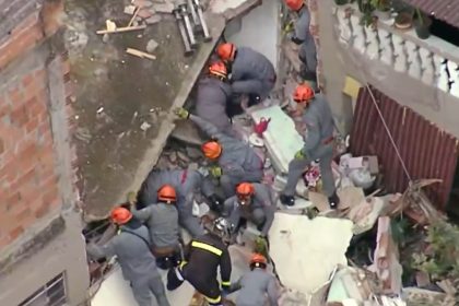 Bebê de 4 meses morr4 após casa desabar em São Paulo. Imagem: Reprodução TV Globo