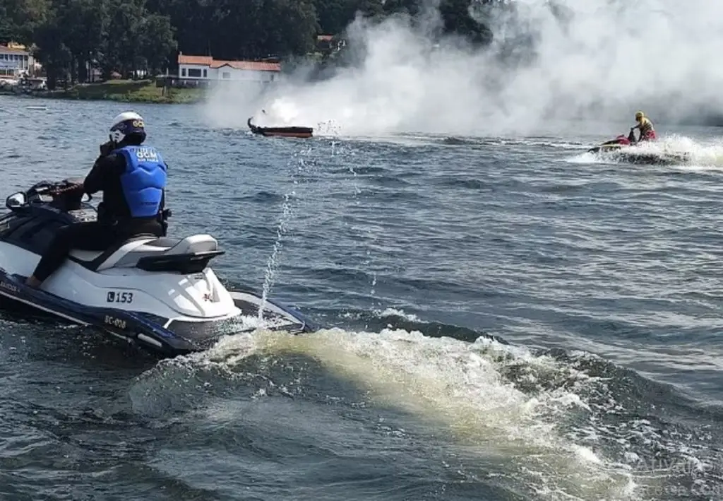 Lancha explode em represa de São Paulo, mas família se salva. Imagem: Divulgação GCM