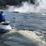 Lancha explode em represa de São Paulo, mas família se salva. Imagem: Divulgação GCM