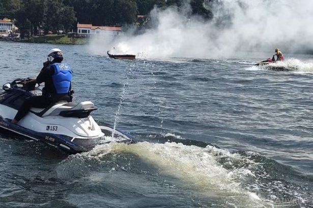 Lancha explode em represa de São Paulo, mas família se salva. Imagem: Divulgação GCM