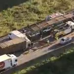 Rodoanel em manhã de caos: 13 km de congestionamento após acidente. Imagem: Reprodução Globo