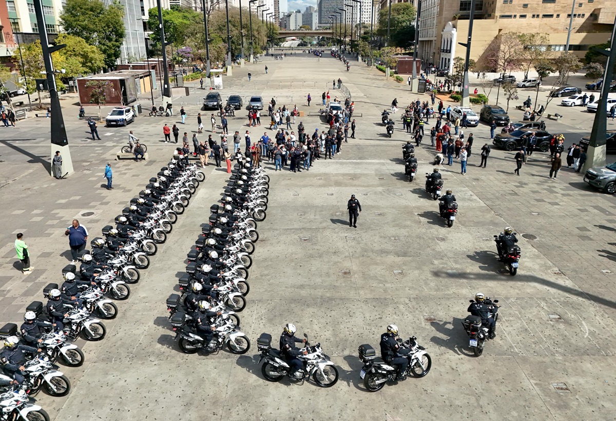 Smart Sampa agora integra 100 motos da GCM e PM em São Paulo. Imagem: Sergio Barzaghi Secom