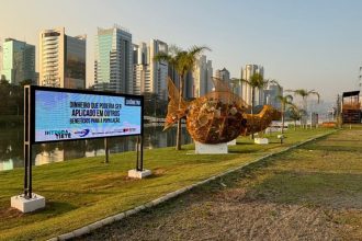 Lixômetro aponta 100 mil toneladas de resíduos retirados do rio Pinheiros. Imagem: Governo de SP