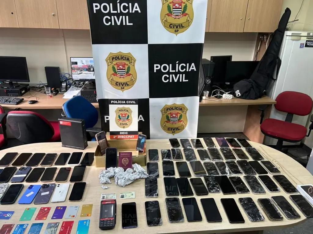 Celulares roubados: Polícia recupera 74 aparelhos durante ação em SP. Imagem: Governo de SP
