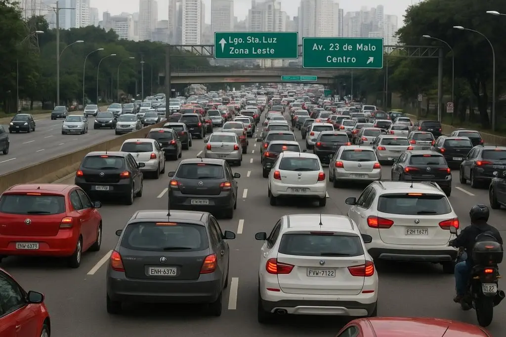 Feriado prolongado: SP espera 18,1 milhões de veículos. Imagem gerada por IA