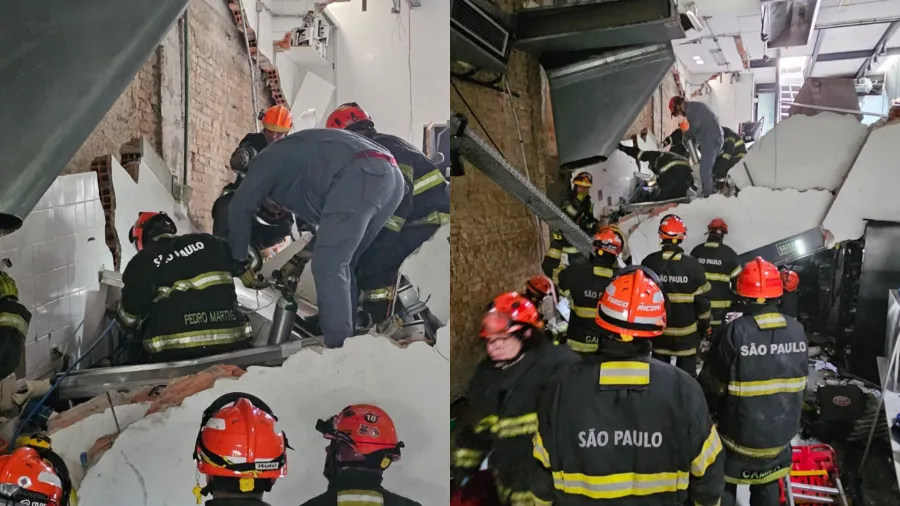 Explosão em restaurante de chef famoso em SP deixa ao menos 6 feridos. Imagem: Bombeiros