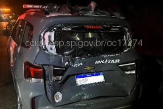 Perseguição termina com 3 feridos, sendo dois policiais em estado grave. Imagem: Reprodução Artesp