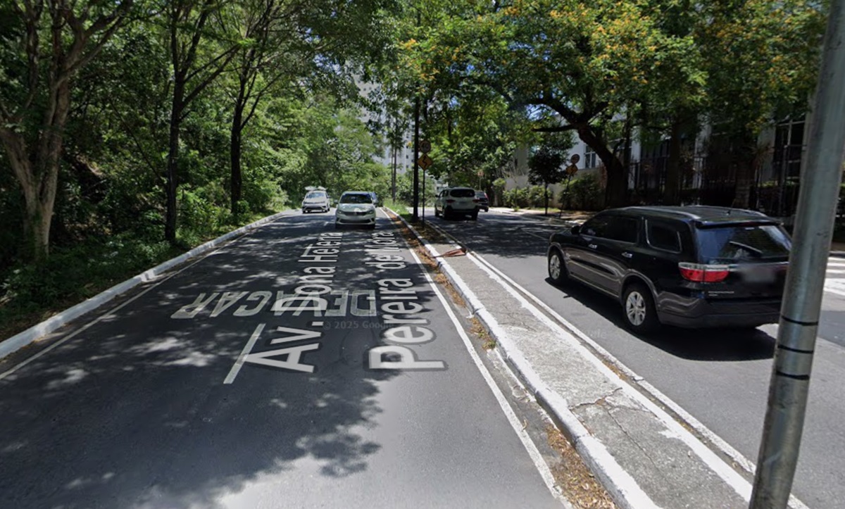 Avenida Dona Helena Pereira de Moraes, onde aconteceu o arrastão. Imagem: Google Street view Avenida Dona Helena Pereira de Moraes, onde aconteceu o arrastão. Imagem: Google Street view