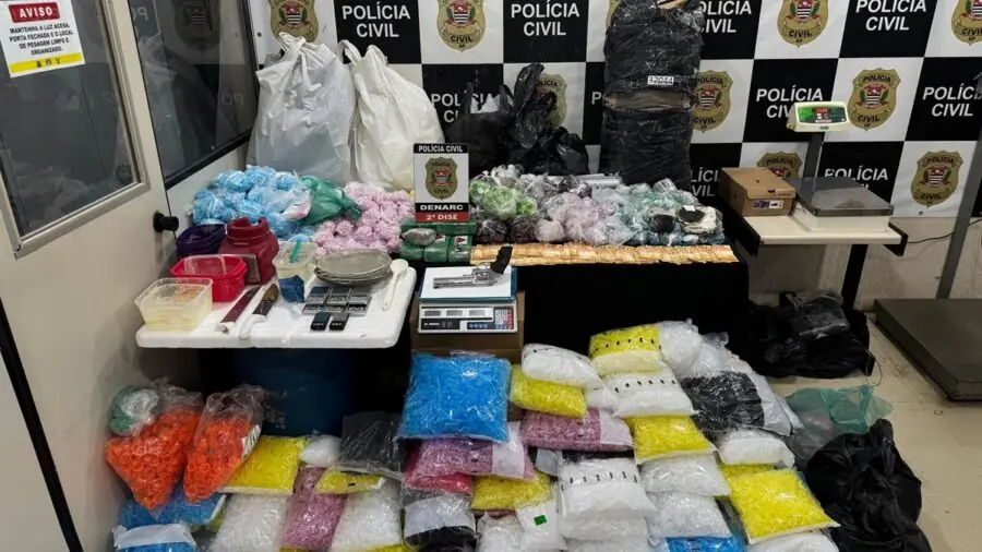 Cocaína com cal: polícia apreende drogas em SP. Imagem: Governo de SP