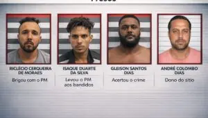 Quem são os 4 presos pela morte do PM Fabrício Gomes; PCC estaria por trás do crime. Imagem: Reprodução