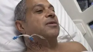 Lourivaldo, 50 anos, luta pela vida após levar tiro por engano de PM. Imagem: Reprodução e correção por IA