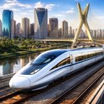 Trem-bala que ligará SP ao Rio inaugura em 2032, diz empresa. Imagem gerada por IA