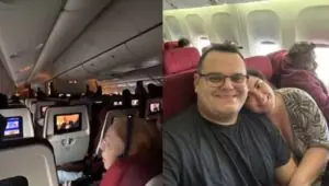 'Foi aquela cena de filme', diz Bruna, após voo interrompido da Latam. Imagem: Arquivo pessoal