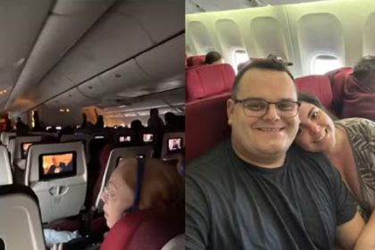 'Foi aquela cena de filme', diz Bruna, após voo interrompido da Latam. Imagem: Arquivo pessoal