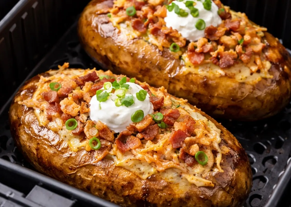 Como fazer batata recheada na airfryer fácil e rápido. Imagem gerada por IA